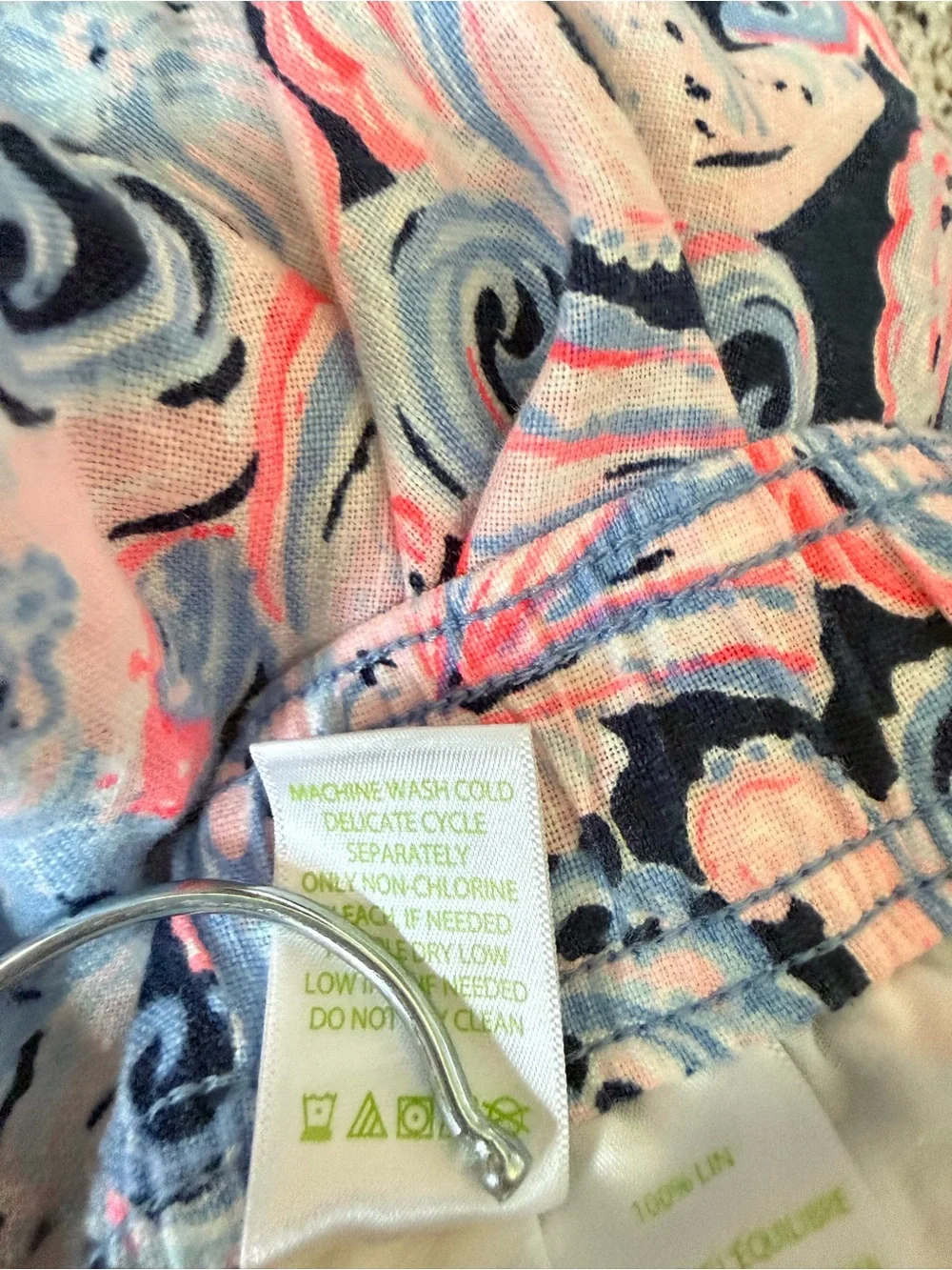 Lilly Pulitzer Aiden Linen Pant Medium High Tide Its for Shore Beach Preppy Pink